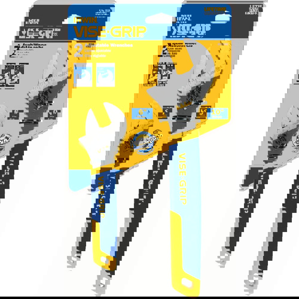 Adjustable Wrench Set: 2 Pc, Inch